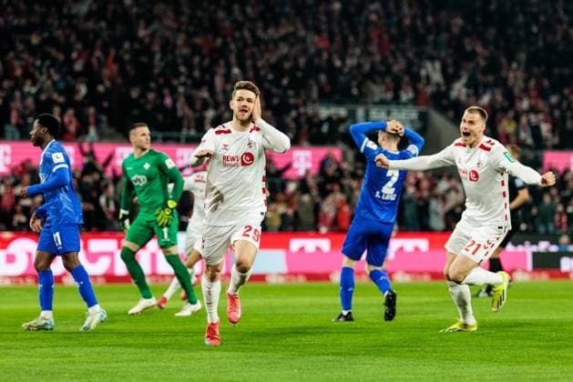 RECORD DATE NOT STATED 2. Fußball Bundesliga: 1. FC Köln - SV Darmstadt 98; 15.03.2025 Jubel zum 1:0 durch Jan Thielmann (1. FC Köln, 29) 2. Fußball Bundesliga, 1. FC Köln - SV Darmstadt 98, Köln, Rheinenergiestadion am 15.03.2025 DFL REGULATIONS PROHIBIT ANY USE OF PHOTOGRAPHS AS IMAGE SEQUENCES AND OR QUASI-VIDEO.