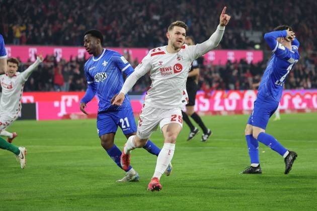 Tor zum 1:0 fuer Koeln durch Jan Thielmann (Koeln 29), GER, 1. FC Koeln vs. SV Darmstadt 98, 2. Fussball-Bundesliga, 26. Spieltag, Saison 2024 2025, 15.03.2025, DFL REGULATIONS PROHIBIT ANY USE OF PHOTOGRAPHS AS IMAGE SEQUENCES AND OR QUASI-VIDEO, GER, 1. FC Koeln vs. SV Darmstadt 98, 2. Fussball-Bundesliga, 26. Spieltag, Saison 2024 2025, 15.03.2025, Koeln