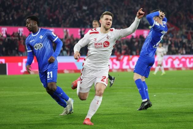 Tor zum 1:0 fuer Koeln durch Jan Thielmann (Koeln 29), GER, 1. FC Koeln vs. SV Darmstadt 98, 2. Fussball-Bundesliga, 26. Spieltag, Saison 2024 2025, 15.03.2025, DFL REGULATIONS PROHIBIT ANY USE OF PHOTOGRAPHS AS IMAGE SEQUENCES AND OR QUASI-VIDEO, GER, 1. FC Koeln vs. SV Darmstadt 98, 2. Fussball-Bundesliga, 26. Spieltag, Saison 2024 2025, 15.03.2025, Koeln