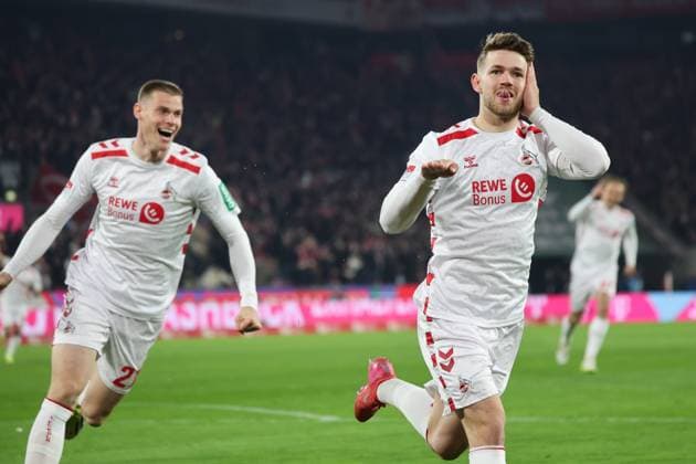 Tor zum 1:0 fuer Koeln durch Jan Thielmann (Koeln 29), GER, 1. FC Koeln vs. SV Darmstadt 98, 2. Fussball-Bundesliga, 26. Spieltag, Saison 2024 2025, 15.03.2025, DFL REGULATIONS PROHIBIT ANY USE OF PHOTOGRAPHS AS IMAGE SEQUENCES AND OR QUASI-VIDEO, GER, 1. FC Koeln vs. SV Darmstadt 98, 2. Fussball-Bundesliga, 26. Spieltag, Saison 2024 2025, 15.03.2025, Koeln