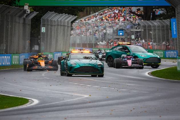 F1 Safety Car, Aston Martin Vantage, 4 Lando Norris (GBR, McLaren F1 Team), F1 Grand Prix of Australia at Albert Park Grand Prix Circuit on March 16, 2025 in Melbourne, Australia. (Photo by HOCH ZWEI) Melbourne Australia
