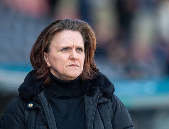 Fussball, Herren, Saison 2024 2025, 2. Bundesliga (26. Spieltag), Eintracht Braunschweig - Hertha BSC, Präsidentin Nicole Kumpis (Braunschweig), 16.03. 2025,