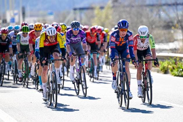 Paris - Nice 2025 - stage 8 NICE, FRANCE - MARCH 16 : Van Den Berg Julius (NED) of Team Picnic Postnl leading the peloton during stage 8 and final stage of the 83th edition of the Paris - Nice cycling race, a stage of 119,9km with start and finish in Nice on March 16, 2025 in Nice, France, 16 03 2025 ( Motordriver Kenny Verfaillie - Nice France  Copyright: xNicoxVereeckenx