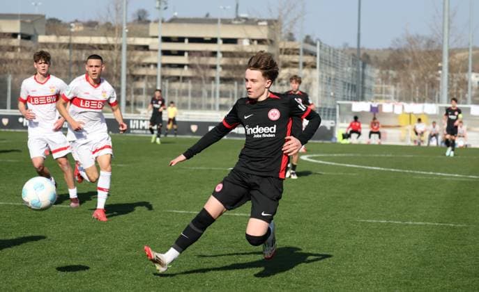 08.03.25 U17, U 17 VfB Stuttgart - U17 Eintracht Frankfurt Deutschland, Stuttgart, 08.03.2025, Fussball, U17-DFB-Nachwuchsliga, U17 VfB Stuttgart - U17 Eintracht Frankfurt: Niko Ilicevic (Eintracht Frankfurt).