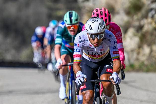 Paris - Nice 2025 - stage 8 NICE, FRANCE - MARCH 16 : Narvaez Jhonatan (ECU) of Uae Team Emirates - Xrg in action during stage 8 and final stage of the 83th edition of the Paris - Nice cycling race, a stage of 119,9km with start and finish in Nice on March 16, 2025 in Nice, France, 16 03 2025 ( Motordriver Kenny Verfaillie - Nice France  Copyright: xNicoxVereeckenx