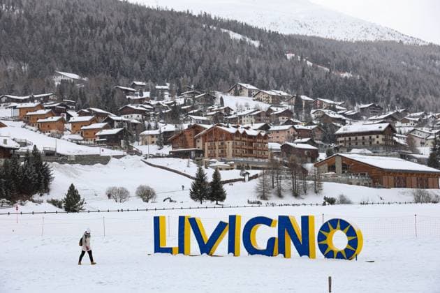 (250316) -- LIVIGNO, March 16, 2025 -- This photo taken on March 13, 2025 shows a street view of Livigno, Italy. Livigno will host the snowboarding and freestyle skiing competitions at the Olympic Winter games, Winterspiele,Spiele, Summer games Milano Cortina 2026. ) (SP)ITALY-LIVIGNO-MILANO-CORTINA WINTER OLYMPICS-DAILY LIFE LixJing 