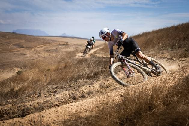 Swiss riders Filippo Colombo and Nino Schurter on the course of the opening prologue of the seven-day Cape Epic pairs mountain bike stage race in South Africa, March 16, 2025. (CTKxPhoto MichalxCerveny) CTKPhotoF202503160023201  CTKPhotoF202503160023201