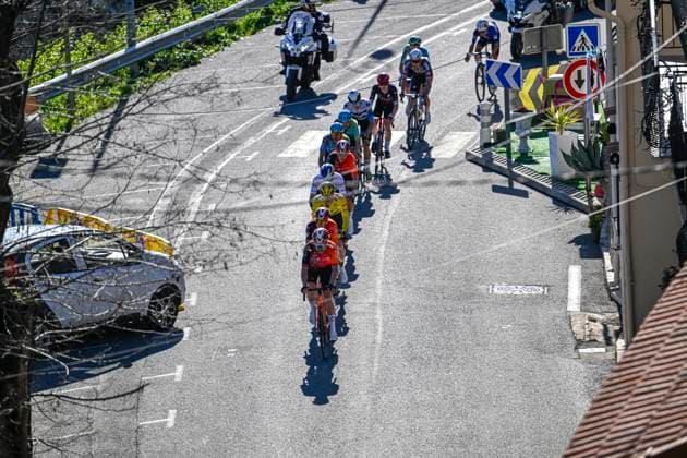 Paris - Nice 2025 - stage 8 NICE, FRANCE - MARCH 16 : Illustration picture of the second escape pack during stage 8 and final stage of the 83th edition of the Paris - Nice cycling race, a stage of 119,9km with start and finish in Nice on March 16, 2025 in Nice, France, 16 03 2025 ( Motordriver Kenny Verfaillie - Nice France  Copyright: xNicoxVereeckenx