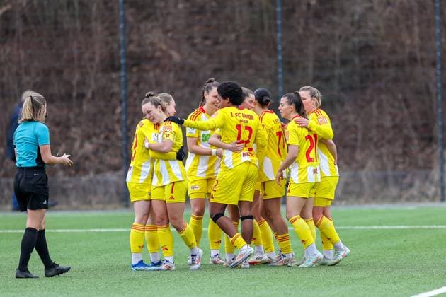 Jubel zum Tor zum 0:2 durch Lisa Heiseler (1. FC Union Berlin, 07), GER, FC Bayern Muenchen II vs. 1. FC Union Berlin, Fussball, 2. Frauen-Bundesliga, 18. Spieltag, Saison 2024 2025, 16.03.2025, GER, FC Bayern Muenchen II vs. 1. FC Union Berlin, Fussball, 2. Frauen-Bundesliga, 18. Spieltag, Saison 2024 2025, 16.03.2025 Muenchen Copyright: xEibner-Pressefoto JennixMaulx EP_JML
