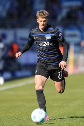 16.03.2025, xtgx, Fussball 2. Bundesliga, Eintracht Braunschweig - Hertha BSC Berlin emspor, v.l. Michael Cuisance (Hertha, 27) Freisteller, Einzelbild, Ganzkoerper, single frame (DFL DFB REGULATIONS PROHIBIT ANY USE OF PHOTOGRAPHS as IMAGE SEQUENCES and or QUASI-VIDEO) Braunschweig