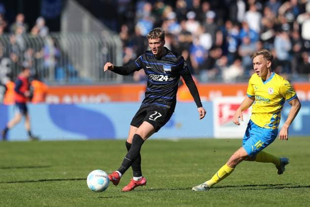 16.03.2025, xtgx, Fussball 2. Bundesliga, Eintracht Braunschweig - Hertha BSC Berlin emspor, v.l. Michael Cuisance (Hertha, 27) Freisteller, Einzelbild, Ganzkoerper, single frame (DFL DFB REGULATIONS PROHIBIT ANY USE OF PHOTOGRAPHS as IMAGE SEQUENCES and or QUASI-VIDEO) Braunschweig