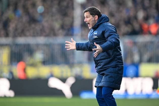 2. Liga - Eintracht Braunschweig - Hertha BSC Berlin am 16.03.2025 im Eintracht Stadion in Braunschweig Trainer Stefan Leitl (Hertha BSC Berlin) unzufrieden, enttäuscht, enttaeuscht, niedergeschlagen.