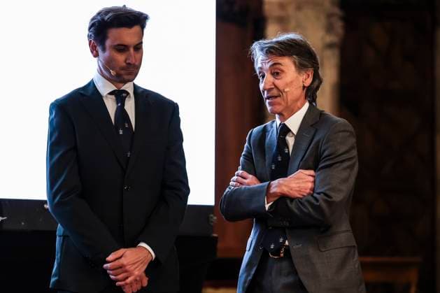 March 17, 2025, Barcelona, Barcelona, SPAIN: David Ferrer, Sports Director of the Barcelona Open Banc Sabadell and Xavier Pujol, CEO of the Barcelona Open Banc Sabadell during the presentation of the ATP, Tennis Herren 500 Barcelona Open Banc Sabadell - 72nd Conde de Godo Trophy to be held April 12-20 at the Real Club de Tenis Barcelona-1899, at the Salo de Cent de l Ajuntament de Barcelona on March 17, 2025, in Barcelona, Spain. Barcelona SPAIN - ZUMAa181 20250317_zaa_a181_049 Copyright: xJavierxBorregox