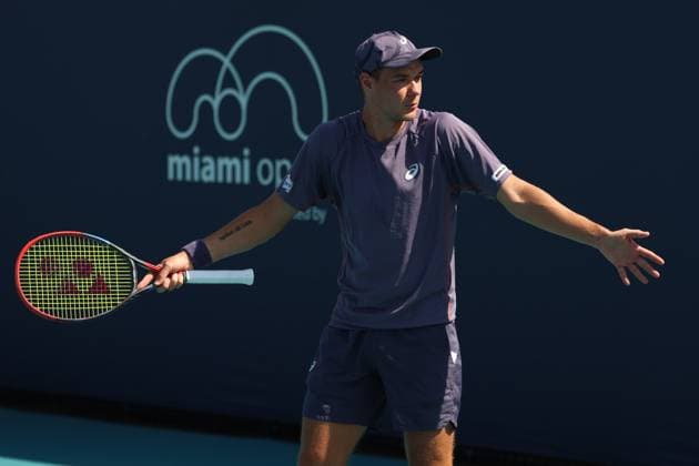 Miami Open 2025 - qualifications Kamil Majchrzak during qualifying match of Miami Open 2025 in Miami USA on 18 March 2025. Miami USA  Copyright: xFotoxOlimpikx originalFilename:jastrzebowski-miamiope250318_np07S.jpg