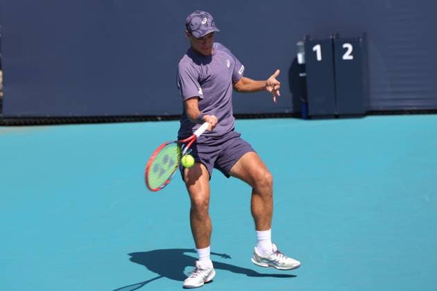 Miami Open 2025 - qualifications Kamil Majchrzak during qualifying match of Miami Open 2025 in Miami USA on 18 March 2025. Miami USA  Copyright: xFotoxOlimpikx originalFilename:jastrzebowski-miamiope250318_npTRu.jpg