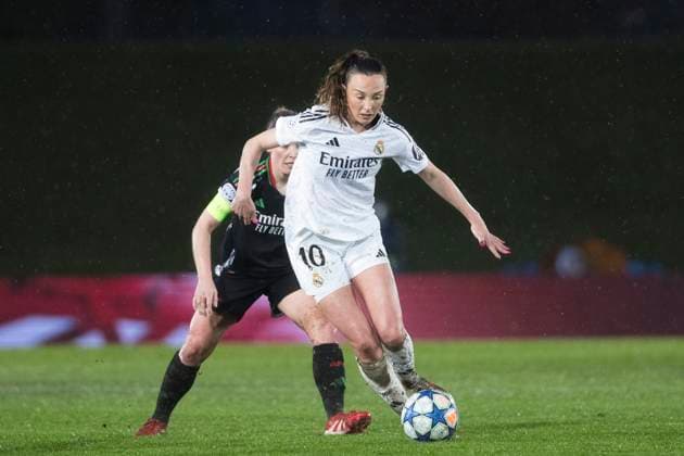 UEFA Women s Champions League - Real Madrid vs Arsenal MADRID, SPAIN -March 18: Caroline Weir of Real Madrid in action during the UEFA Women s Champions League Quarter Finals First Leg match between Real Madrid and Arsenal at Alfredo Di Stefano stadium in Madrid. (Photo by Guillermo Martinez) Madrid Alfredo Di Stefano Stadium Spain Copyright: xGuillermoxMartinezx