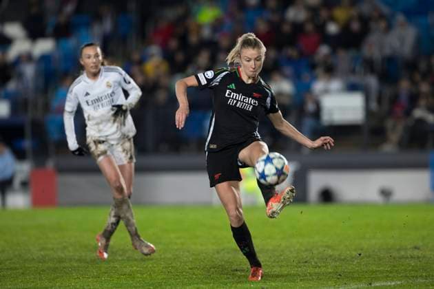 UEFA Women s Champions League - Real Madrid vs Arsenal MADRID, SPAIN -March 18: Leah Williamson of Arsenal in action during the UEFA Women s Champions League Quarter Finals First Leg match between Real Madrid and Arsenal at Alfredo Di Stefano stadium in Madrid. (Photo by Guillermo Martinez) Madrid Alfredo Di Stefano Stadium Spain Copyright: xGuillermoxMartinezx