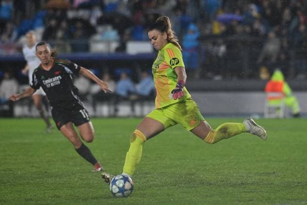 March 18, 2025, Valdebebas, Madrid, Spain: 1 MARoÂA ISABEL RODRoÂGUEZ (MISA) during the UEFA Women s Champions League match between Real Madrid and Arsenal Women Football Club at Alfredo Di Stefano stadium in Madrid, Spain, on march 18. Valdebebas Spain - ZUMAc312 20250318_zsp_c312_093 Copyright: xOscarxManuelxSanchezx