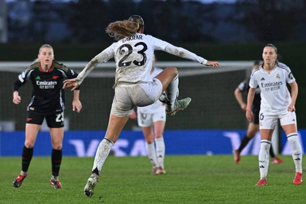 March 18, 2025, Valdebebas, Madrid, Spain: 23 MAo¹LLE LAKRAR during the UEFA Women s Champions League match between Real Madrid and Arsenal Women Football Club at Alfredo Di Stefano stadium in Madrid, Spain, on march 18. Valdebebas Spain - ZUMAc312 20250318_zsp_c312_108 Copyright: xOscarxManuelxSanchezx