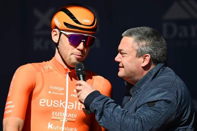 Danilith Nokere Koerse 2025 cycling race NOKERE, BELGIUM - MARCH 19 : Dekker David (NED) of Euskaltel - Euskadi during the Men Elite UCI 1.Pro 78th Danilith Nokere Koerse cycling race with start in Deinze and finish in Nokere (188,2 km) on March 19, 2025 in Nokere, Belgium, 19 03 2025 ( Motordriver Rodrique Verfaillie & Nokere Belgium  Copyright: xTomasxSiskx