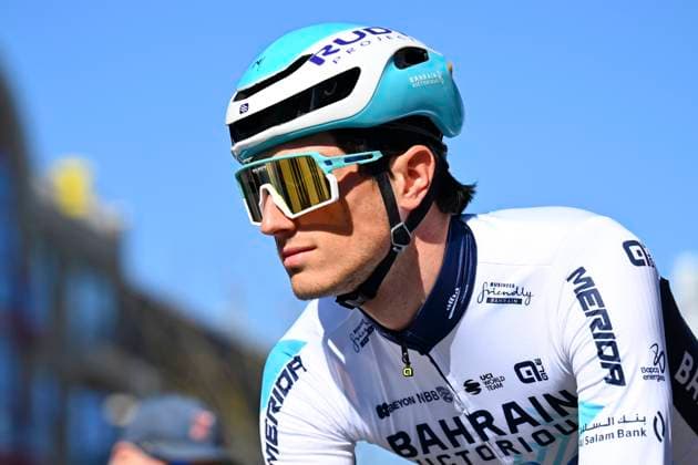 Danilith Nokere Koerse 2025 cycling race NOKERE, BELGIUM - MARCH 19 : Olivo Bryan (ITA) of Bahrain - Victorious during the Men Elite UCI 1.Pro 78th Danilith Nokere Koerse cycling race with start in Deinze and finish in Nokere (188,2 km) on March 19, 2025 in Nokere, Belgium, 19 03 2025 ( Motordriver Rodrique Verfaillie & Nokere Belgium  Copyright: xTomasxSiskx