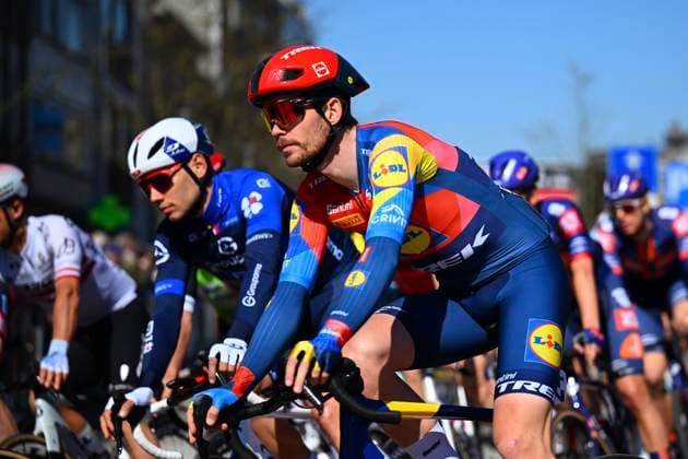 Danilith Nokere Koerse 2025 cycling race NOKERE, BELGIUM - MARCH 19 : Pedersen Martin (DEN) of Lidl - Trek during the Men Elite UCI 1.Pro 78th Danilith Nokere Koerse cycling race with start in Deinze and finish in Nokere (188,2 km) on March 19, 2025 in Nokere, Belgium, 19 03 2025 ( Motordriver Rodrique Verfaillie & Nokere Belgium  Copyright: xTomasxSiskx