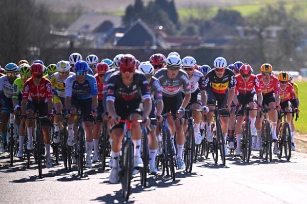 Danilith Nokere Koerse 2025 cycling race NOKERE, BELGIUM - MARCH 19 : De Lie Arnaud (BEL) of Lotto during the Men Elite UCI 1.Pro 78th Danilith Nokere Koerse cycling race with start in Deinze and finish in Nokere (188,2 km) on March 19, 2025 in Nokere, Belgium, 19 03 2025 ( Motordriver Rodrique Verfaillie & Nokere Belgium  Copyright: xTomasxSiskx