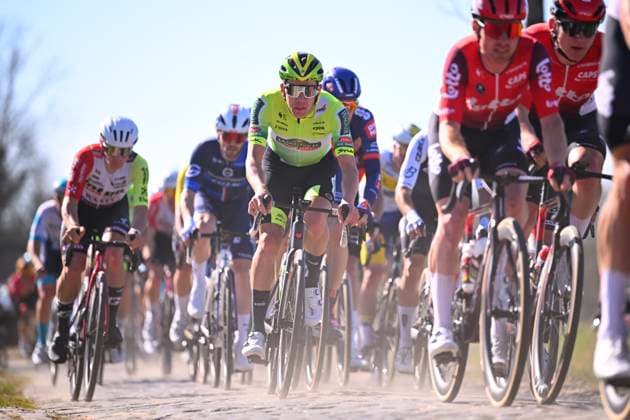 Danilith Nokere Koerse 2025 cycling race NOKERE, BELGIUM - MARCH 19 : riedr of Wagner Bazin WB during the Men Elite UCI 1.Pro 78th Danilith Nokere Koerse cycling race with start in Deinze and finish in Nokere (188,2 km) on March 19, 2025 in Nokere, Belgium, 19 03 2025 ( Motordriver Rodrique Verfaillie & Nokere Belgium  Copyright: xTomasxSiskx