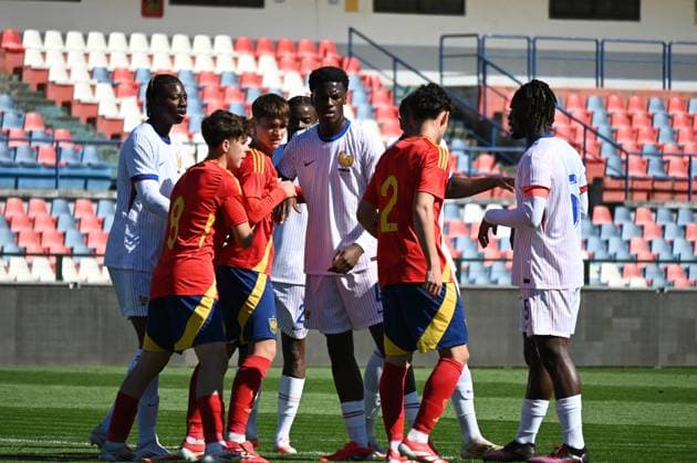 CALCIO - UEFA Campionato Europeo - UEFA U19 European Championship, EM, Europameisterschaft Elite Round - France vs Spain match action during UEFA U19 European Championship Elite Round - France vs Spain, UEFA European Football Championship in Cosenza, Italy, March 19 2025 Cosenza Italy  Copyright: xIPAxSport ABACAx