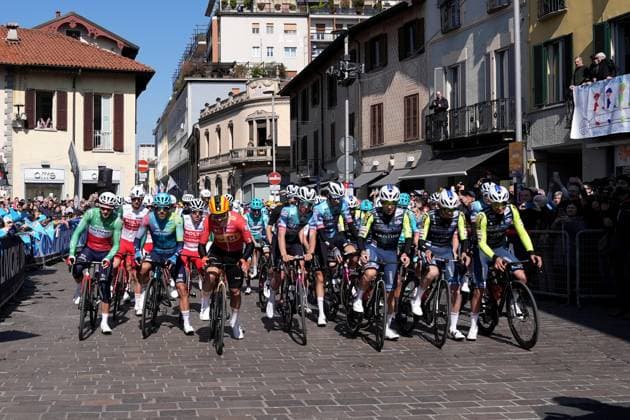 the start of the men s elite race of the Milano-Torino one day cycling race (174km) from Rho to Torino (Superga) - North West Italy- Wednesday, March 19, 2025. - cycling .  Copyright: xGianxMattiaxD Alberto LaPressex