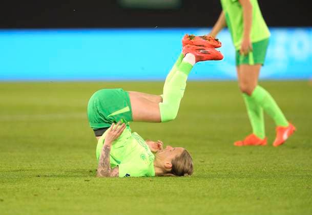 Foto : Verliererin Lynn WILMS (Wolfsburg) Fussball Championsleague der Frauen Viertelfinale am Mi. 19.03.2025 VfL Wolfsburg - CF Barcelona