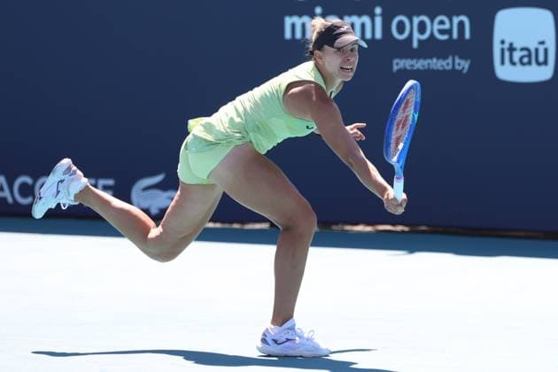 Miami Open 2025 Magda Linette during Miami Open 2025 match in Miami USA on 18 March 2025. Miami USA  Copyright: xFotoxOlimpikx originalFilename:jastrzebowski-miamiope250319_npTFA.jpg