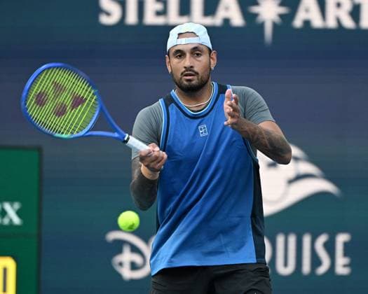 MIAMI GARDENS FL - MARCH 19: Nick Kyrgios Vs Mackenzie McDonald during The Miami Open at Hard Rock Stadium on March 19, 2025 in Miami Gardens, Florida. : Copyright: xmpi04x xMediaPunchx