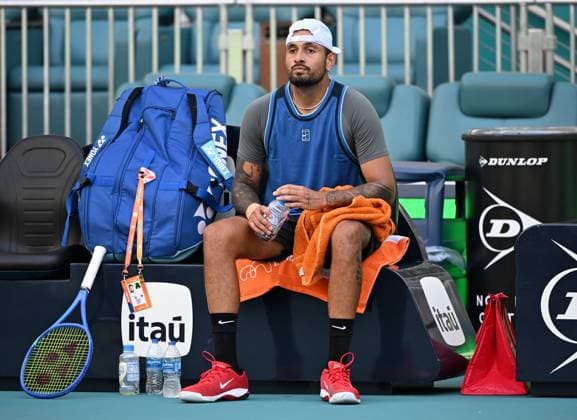 MIAMI GARDENS FL - MARCH 19: Nick Kyrgios Vs Mackenzie McDonald during The Miami Open at Hard Rock Stadium on March 19, 2025 in Miami Gardens, Florida. : Copyright: xmpi04x xMediaPunchx
