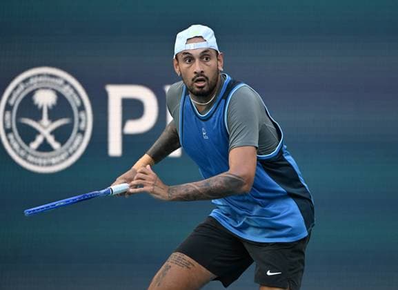 MIAMI GARDENS FL - MARCH 19: Nick Kyrgios Vs Mackenzie McDonald during The Miami Open at Hard Rock Stadium on March 19, 2025 in Miami Gardens, Florida. : Copyright: xmpi04x xMediaPunchx