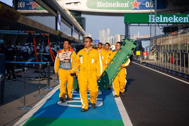 F1 - CHINESE GRAND PRIX 2025 FIA extrication exercise illustration during the Formula 1 Heineken Chinese Grand Prix 2025, 2nd round of the 2025 FIA Formula One World Championship, WM, Weltmeisterschaft from March 21 to 23, 2025 on the Shanghai International Circuit, in Shanghai, China - ShanghaiChina  Copyright: xJavierxJimenezx