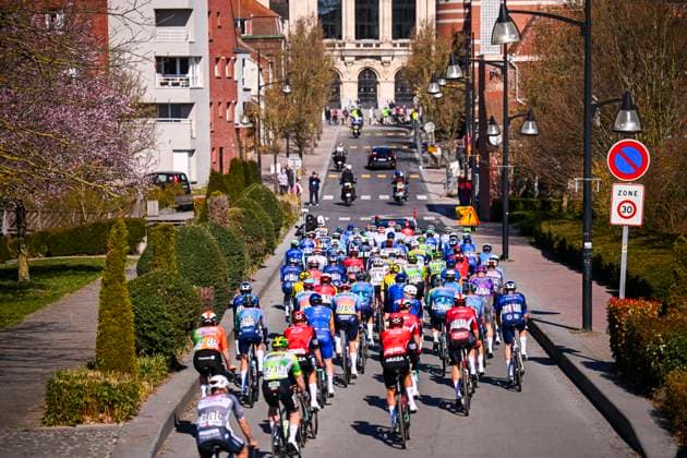 Grand Prix de Denain - Porte du Hainaut 2025 cycling race DENAIN, FRANCE - MARCH 20 : Illustration picture of the peloton during the Men Elite UCI 1.Pro 66th Grand Prix de Denain - Porte du Hainaut cycling race with start in Denain and finish in Denain (204,4 km) on March 20, 2025 in Denain, France, 20 03 2025 ( Motordriver Stephan Boone & Denain France  Copyright: xTomasxSiskx