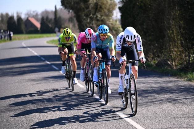 Grand Prix de Denain - Porte du Hainaut 2025 cycling race DENAIN, FRANCE - MARCH 20 : Townsend Rory (IRL) of Q36.5 Pro Cycling Team leading the escape pack, Gazzoli Michele (ITA) of XDS Astana Team, Bezza Quentin (FRA) of Wagner Bazin WB, Avoine Kevin (FRA) of Van Rysel Roubaix during the Men Elite UCI 1.Pro 66th Grand Prix de Denain - Porte du Hainaut cycling race with start in Denain and finish in Denain (204,4 km) on March 20, 2025 in Denain, France, 20 03 2025 ( Motordriver Stephan Boone & Denain France  Copyright: xTomasxSiskx