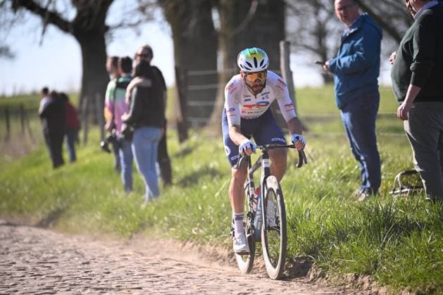 Grand Prix de Denain - Porte du Hainaut 2025 cycling race DENAIN, FRANCE - MARCH 20 : Rider of Totalenergies in action during the Men Elite UCI 1.Pro 66th Grand Prix de Denain - Porte du Hainaut cycling race with start in Denain and finish in Denain (204,4 km) on March 20, 2025 in Denain, France, 20 03 2025 ( Motordriver Stephan Boone & Denain France  Copyright: xTomasxSiskx