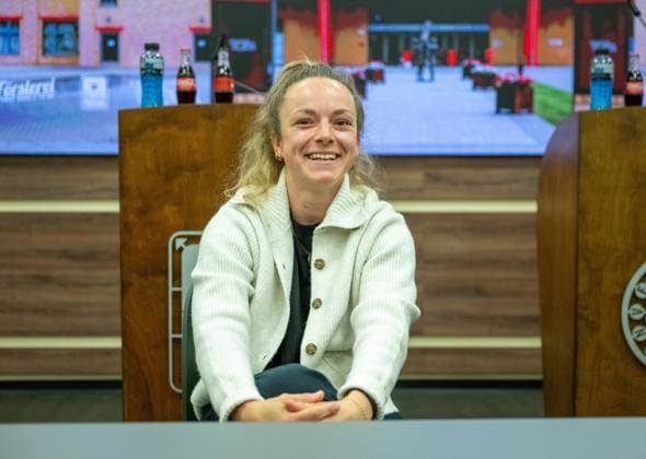 Fußball, Frauen, Saison 2024 2025, 2. Frauen-Bundesliga, Medienrunde mit Lisa Heiseler (1. Frauen 1. FC Union), 20.03. 2025, Copyright: xMatthiasxKochx