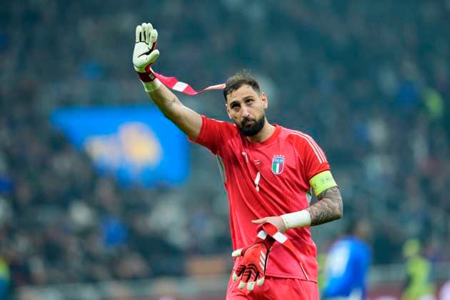 Gianluigi Donnarumma (Italy) gestures, UEFA Nations League Quarterfinal First leg, Italy and Germany, San Siro Stadium, March 20, 2025, Milan, Italy.
