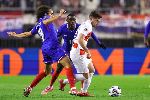 Croatia v France - UEFA Nations League Quarterfinal Leg One SPLIT, CROATIA - MARCH 20: Martin Baturina of Croatia in action during the UEFA Nations League quarterfinal leg one match between Croatia and France at Stadion Poljud on March 20, 2025 in Split, Croatia.  IgorxKralj PIXSELL
