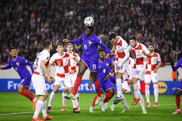 Croatia v France - UEFA Nations League Quarterfinal Leg One SPLIT, CROATIA - MARCH 20: Ibrahima Konate of France in action during the UEFA Nations League quarterfinal leg one match between Croatia and France at Stadion Poljud on March 20, 2025 in Split, Croatia.  IgorxKralj PIXSELL
