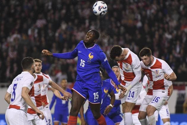 Split, 200325. Poljud Stadium. First football match of the quarter-finals of the League of Nations, Croatia - France. In the photo: Ibrahima Konate. Photo: Tom Dubravec CROPIX Split Hrvatska Copyright: xxTomxDubravecx td-hrvatska_francuska51-200325