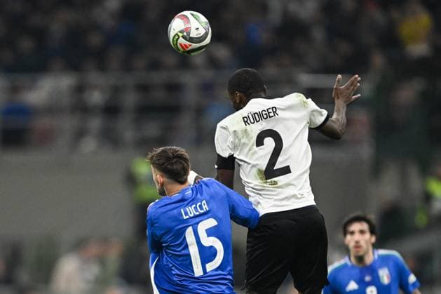 Antonio Ruediger of Germany during the UEFA NATIONS LEAGUE 2025 match between Italy and Germany, round of quarter finals first leg match, on 20 of March 2025 at Giuseppe Meazza San Siro Siro stadium in Milan, Italy. Photo Tiziano Ballabio  Copyright: xTizianoxBallabio IPAxSportx xipa-agency.netx xx IPA_55559348 IPA_Agency_IPA55559348