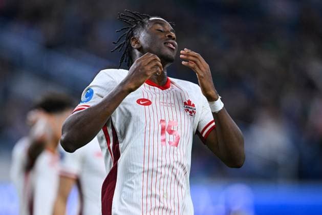 Fußball, CONCACAF Nations League, Mexiko - Kanada RECORD DATE NOT STATED IV CONCACAF NATIONS LEAGUE 2024-2025 Canada vs Mexico Moise Bombito of Canada during the Semifinal match between Canada and Mexican national team, Nationalteam (Mexico) as part Final Four of the Concacaf Nations League 2024-2025 at SoFi Stadium on March 20, 2025 in Inglewood, Los Angeles, California, United States. INGLEWOOD LOS ANGELES CALIFORNIA UNITED STATES  Copyright: xJorgexMartinezx 20250320223311_CNL_2025_SF_CAN_MEX_BOMBITO242
