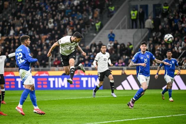 Tim Kleindienst (Germany) scores his team s first goal during the UEFA Nations League quarterfinal leg one match between Italy and Germany at Stadio San Siro on March 20, 2025 in Milan, Italy. (Photo by Harry Langer DeFodi Images)