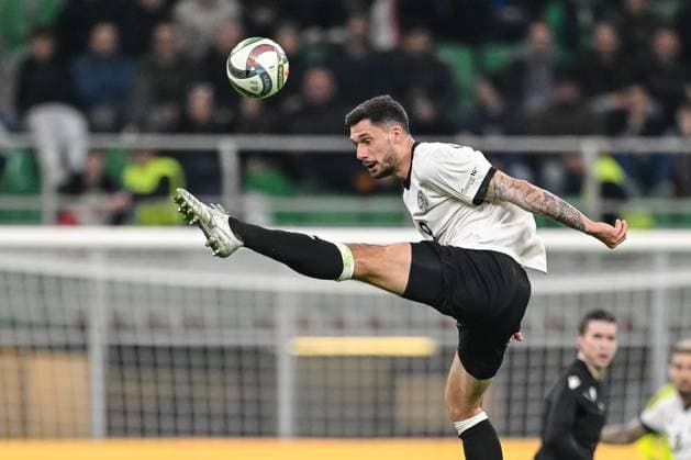 Tim Kleindienst (Germany) controls the Ball during the UEFA Nations League quarterfinal leg one match between Italy and Germany at Stadio San Siro on March 20, 2025 in Milan, Italy. (Photo by Harry Langer DeFodi Images)