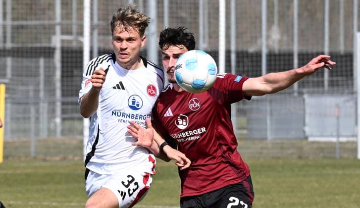 21.03.2025 - Fussball - Saison 2024 2025 - internes Testspiel Freundschaftsspiel Vorbereitungsspiel - 1. FC Nürnberg FCN ( Club ) - - xwoxzix - Nick Seidel (33, 1. FC Nürnberg FCN ) Janni Serra (23, 1. FC Nürnberg FCN )