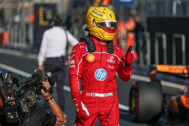 March 21, 2025, Shanghai, Shanghai, China: SHANGHAI, CHINA- MARCH 21: Lewis Hamilton of Great Britain and Scuderia Ferrari celebrates his sprint pole during Sprint Qualifying ahead of the F1 Grand Prix of CHINA at Shanghai International Circuit on March 21, 2025 in Shanghai, China. Shanghai China - ZUMAm217 20250321_zsp_m217_033 Copyright: xAlessioxDexMarcox